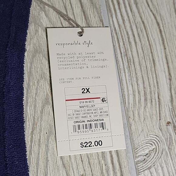 A New Day Navy Cotton Sleeveless Terry Mini Tank Shift Dress Womens Size 2X NWT - Picture 6 of 10